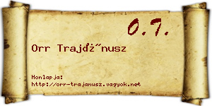 Orr Trajánusz névjegykártya